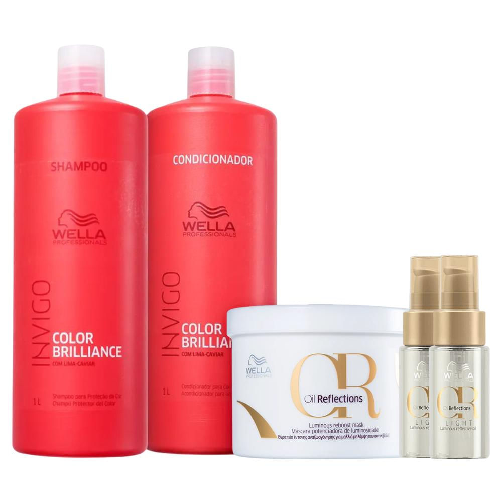 Kit Shampoos, Condicionador, Máscara e 2 Oil Reflections Light