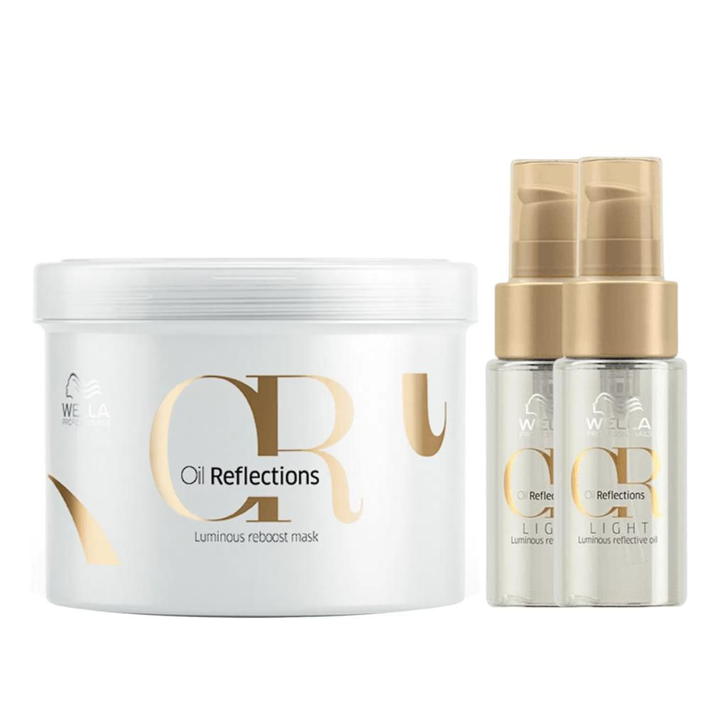 Kit Máscara Reflections 500ml e 2 Oil Reflections Light 30ml