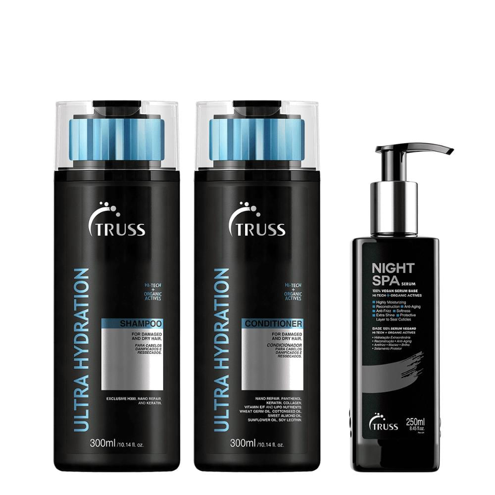 Kit Ultra Hydration Shampoo + Condicionador e Serúm Night Spa - Truss