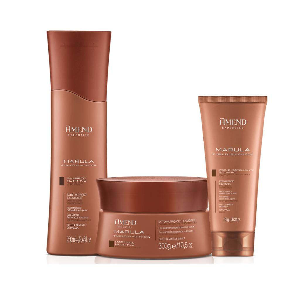 Kit Shampoo, Máscara e Creme Expertise Marula - Amend