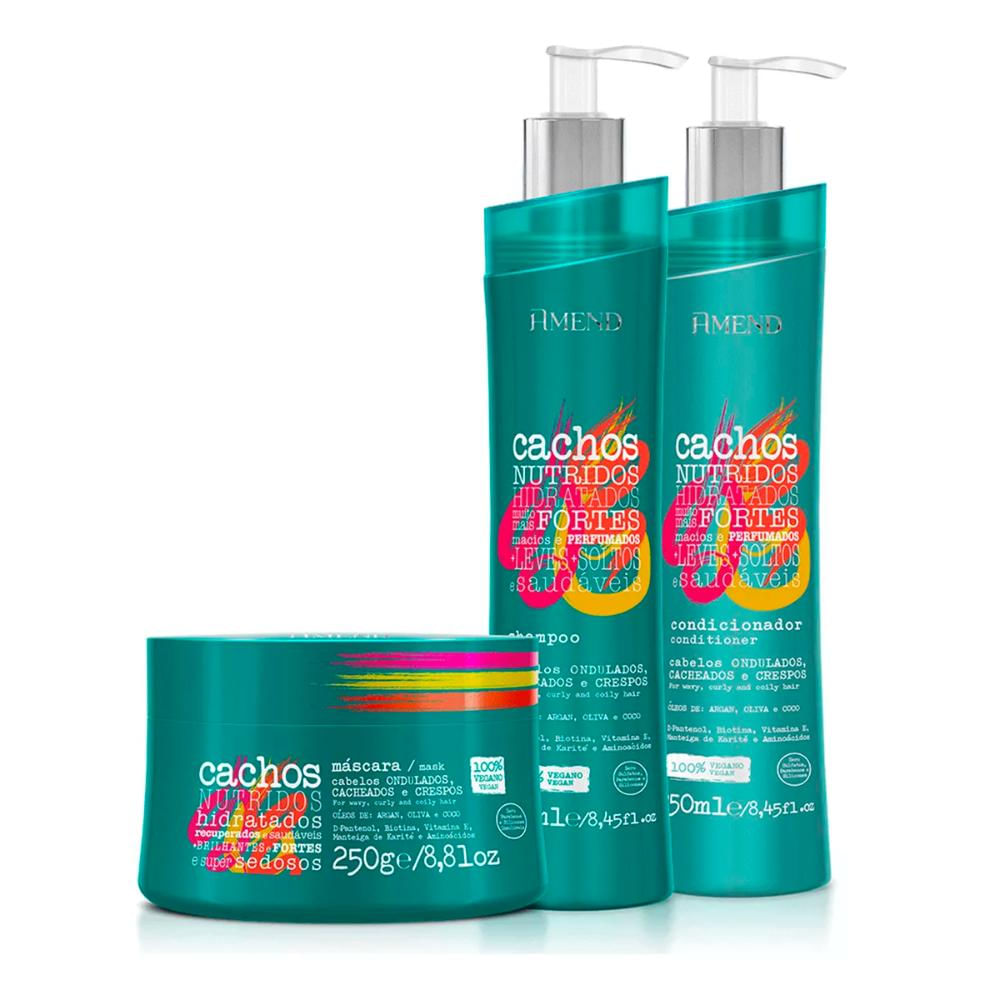 Kit Cachos Shampoo, Condicionador e Máscara - Amend