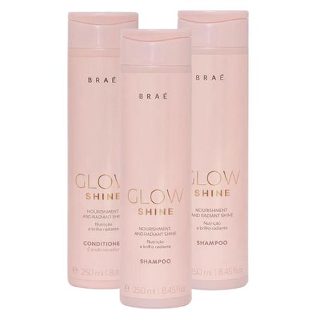 Kit-Braé-Glow-Shine-Shampoo-250ml,-Shampoo-250ml,-Condicionador-250ml-(3-produtos)--1