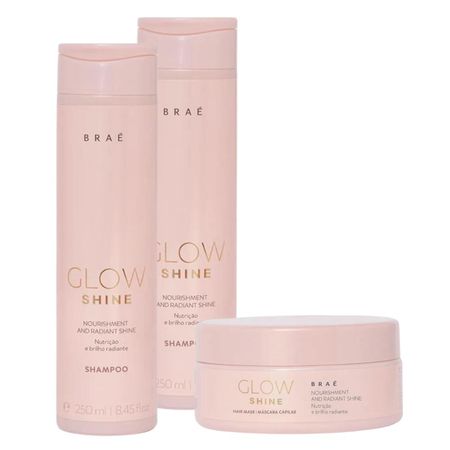 Kit-Braé-Glow-Shine-Shampoo-250ml,-Shampoo-250ml,-Máscara-200g-(3-produtos)--1