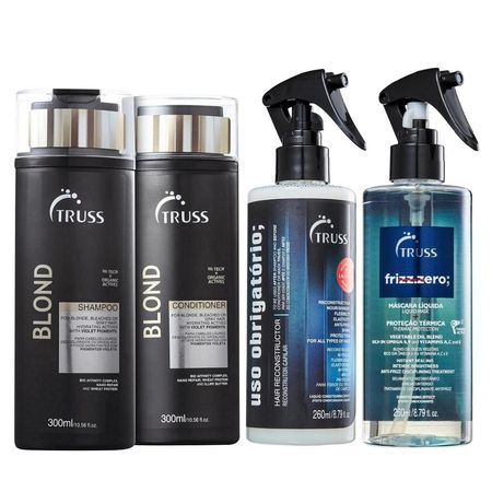 Kit-Truss-Blond-Shampoo-300ml-+-Condicionador-300ml-+-Frizz-Zero-Leave-In-260ml-+-Uso-Obrigatório-260ml--1