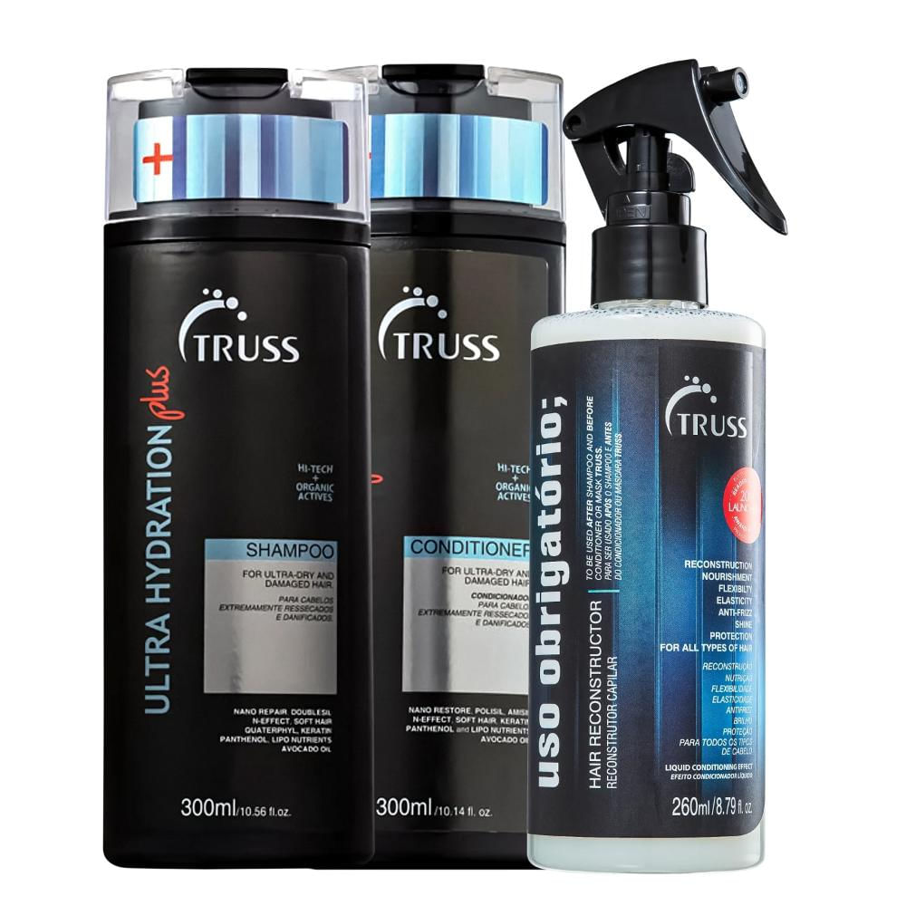 Kit Truss Ultra Hydration Plus Shampoo 300ml + Condicionador 300ml + Uso Obrigatório 260ml