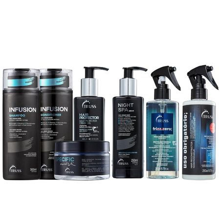 Kit-Truss-Infusion---Specific-Mask---Uso-Obrigatório---Hair-Protector---Night-Spa---Frizz-Zero-(7-Produtos)--1