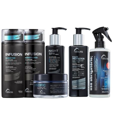 Kit-Truss-Infusion-Shampoo-e-Condicionador---Specific-Mask---Uso-Obrigatório---Hair-Protector---Night-Spa-(6-Produtos)--1