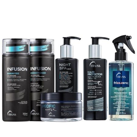 Kit-Truss-Infusion-Shampoo-e-Condicionador---Specific-Mask---Hair-Protector---Night-Spa---Frizz-Zero-(6-Produtos)--1