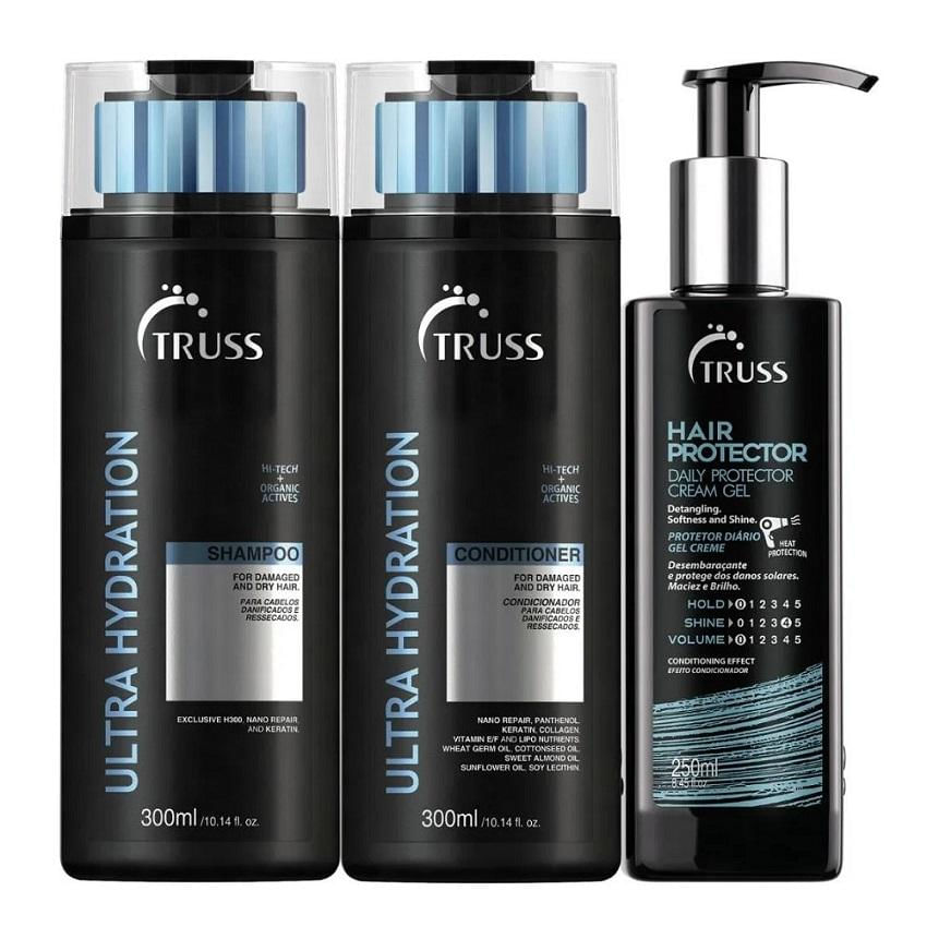 Kit Truss Ultra Hydration Shampoo 300ml + Condicionador 300ml + Hair Protector 250ml