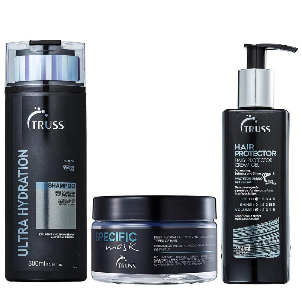 Kit Truss Ultra Hydration Shampoo 300ml + Hair Protector 250 + Specific Máscara 180g