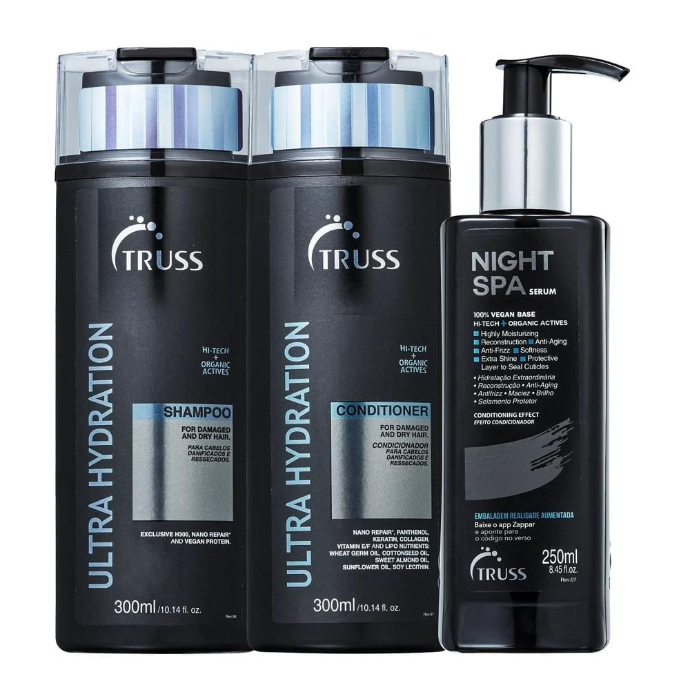 Kit Truss Ultra Hydration Shampoo 300ml + Condicionador 300ml + Night Spa 250ml