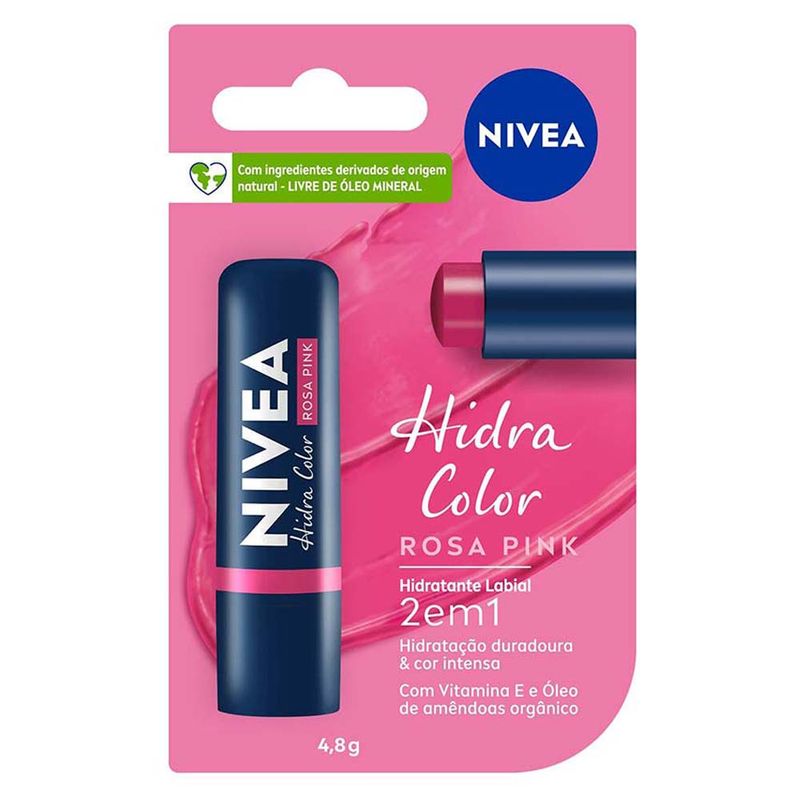 NIVEA Hidratante Labial Hidra Color 2 em 1 - 4,8g