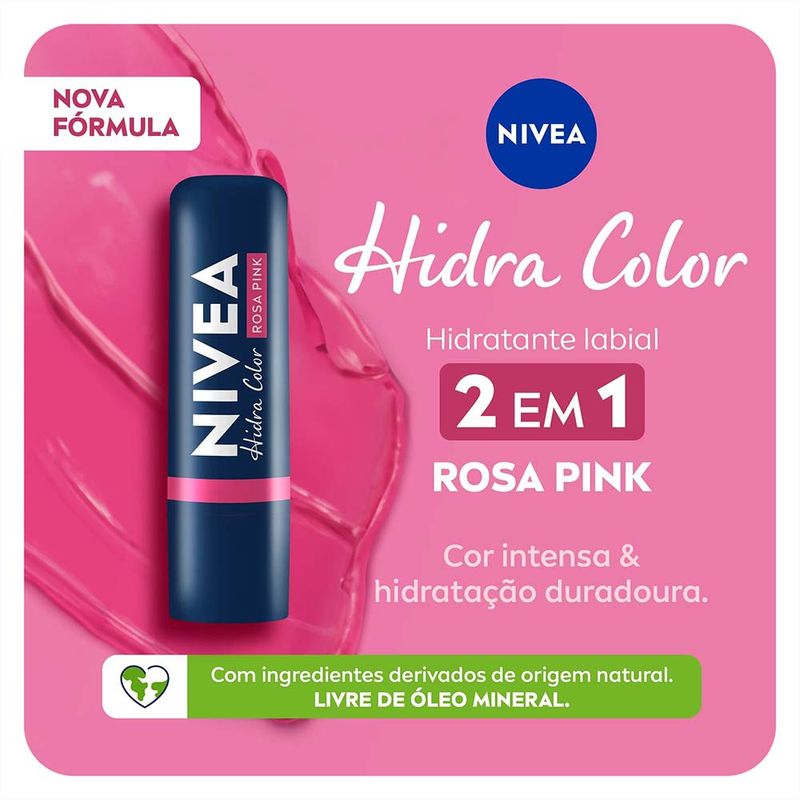 NIVEA Hidratante Labial Hidra Color 2 em 1 - 4,8g