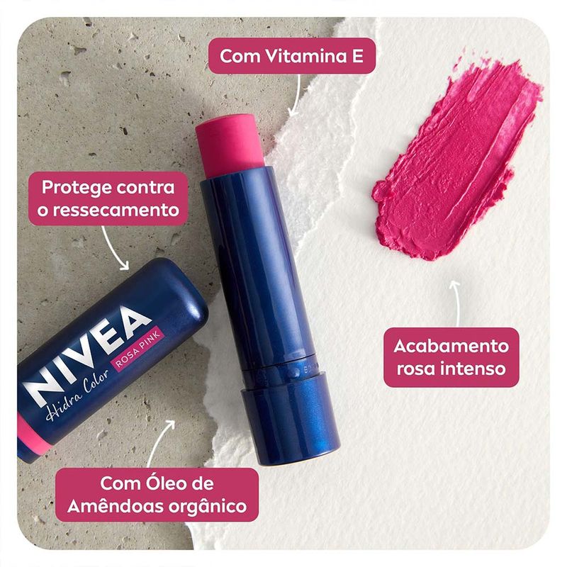 NIVEA Hidratante Labial Hidra Color 2 em 1 - 4,8g