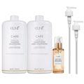 Kit Keune Satin Oil Shampoo 1000ml + Condicionador 1000ml + Óleo 95ml + Válvulas Pump