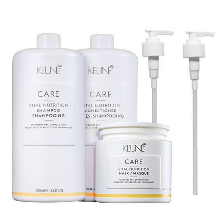 Kit-Keune-Care-Vital-Nutrition-Shampoo-1000ml-+-Condicionador-1000ml-+-Máscara-500ml-+-Válvulas-Pump--1