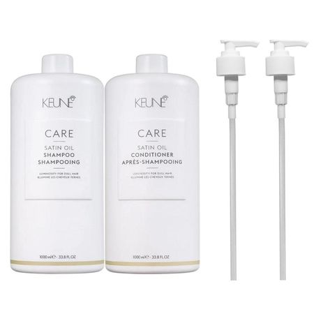 Kit-Keune-Care-Satin-Oil-Shampoo-1000ml-e-Condicionador-1000ml-+-Válvulas-Pump--1