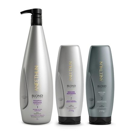 Kit-Aneethun-Blond-System-Shampoo-Matizante-1L-+-Máscara-Matizante-250g-+-Máscara-Cinza-250g--1