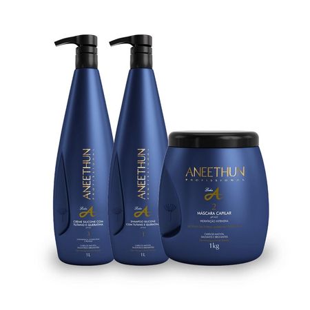 Kit-Aneethun-Linha-A-Shampoo-1000ml-+-Creme-de-Silicone-1000ml-+-Máscara-1000g--1