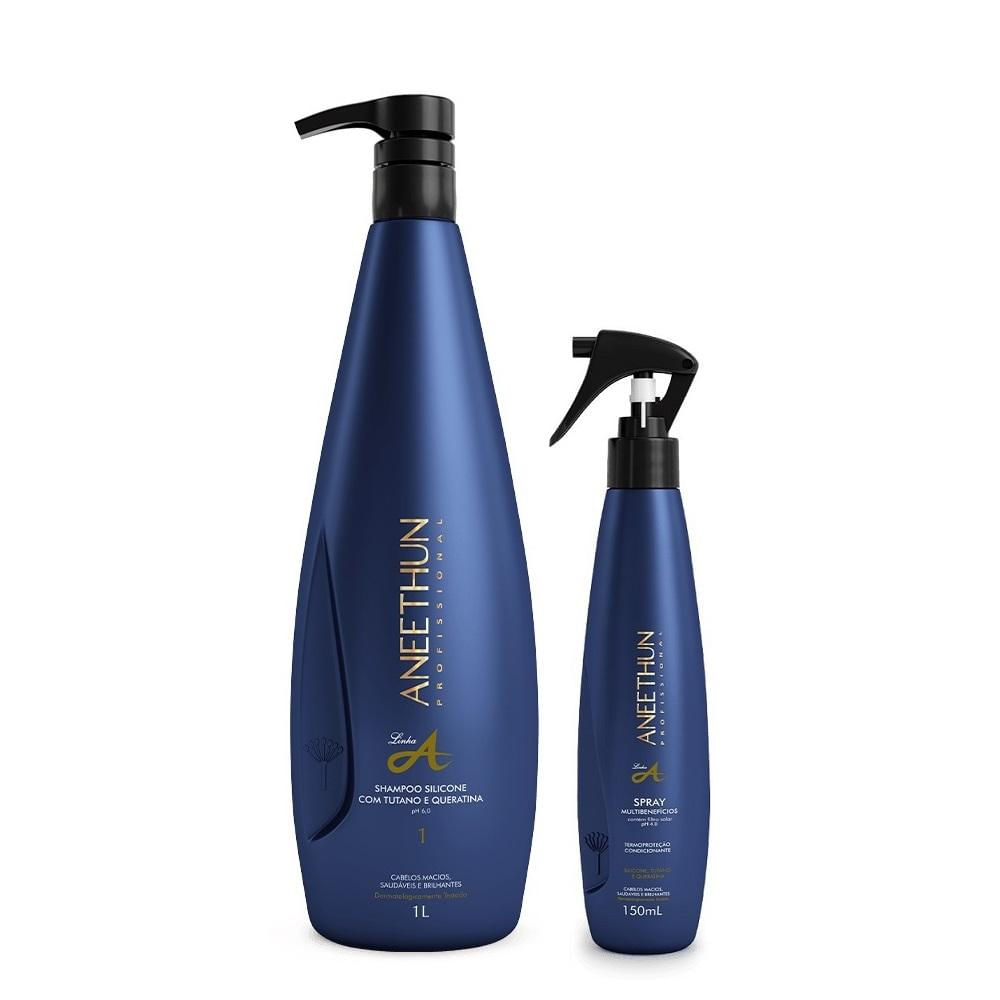 Kit Aneethun Linha A Shampoo 1000ml + Spray Multibenefícios 150ml