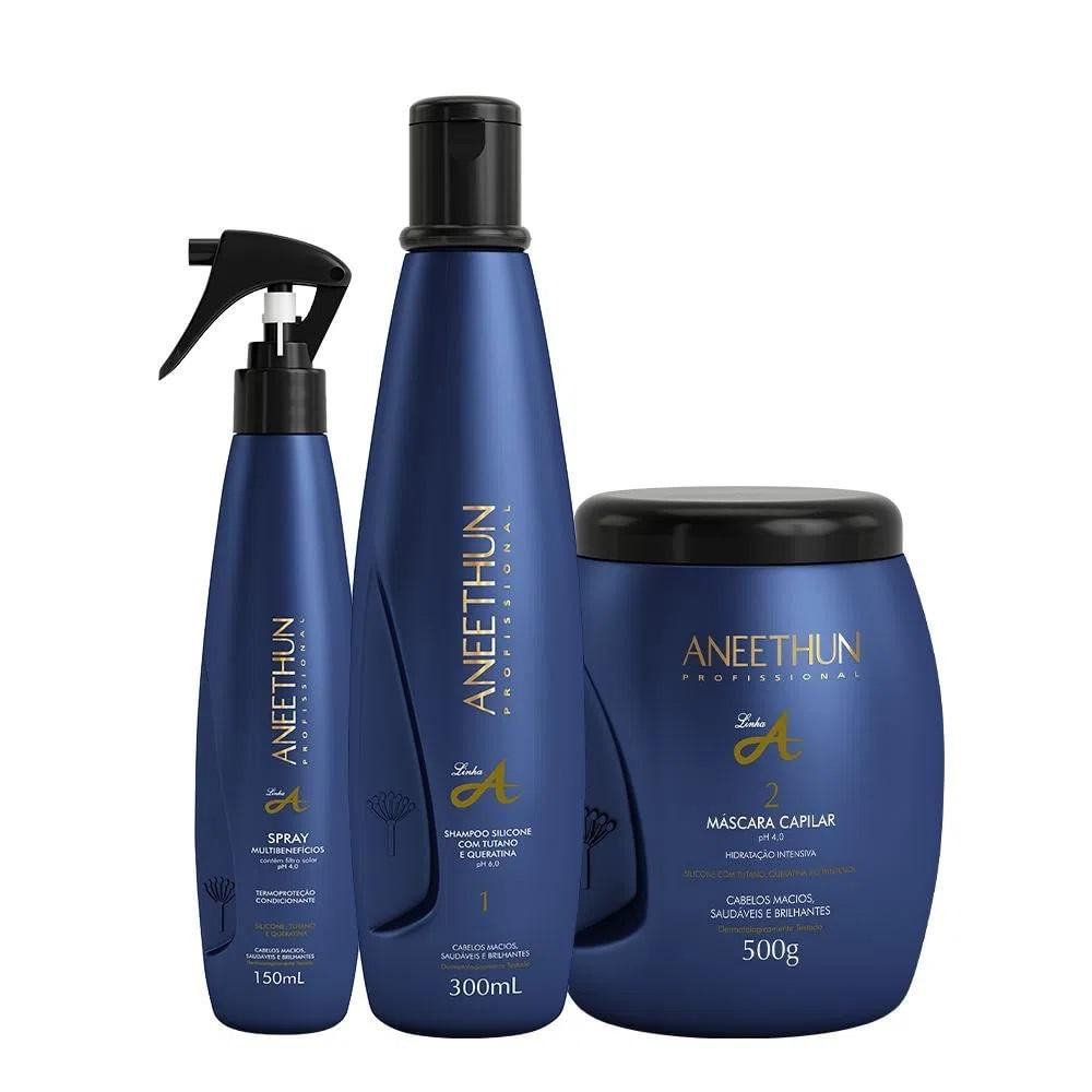 Kit Aneethun Linha A Shampoo 300ml + Máscara 500g + Multibenefícios 150ml