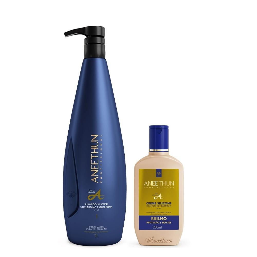 Kit Aneethun Linha A Shampoo 1000ml + Creme de Silicone 250ml