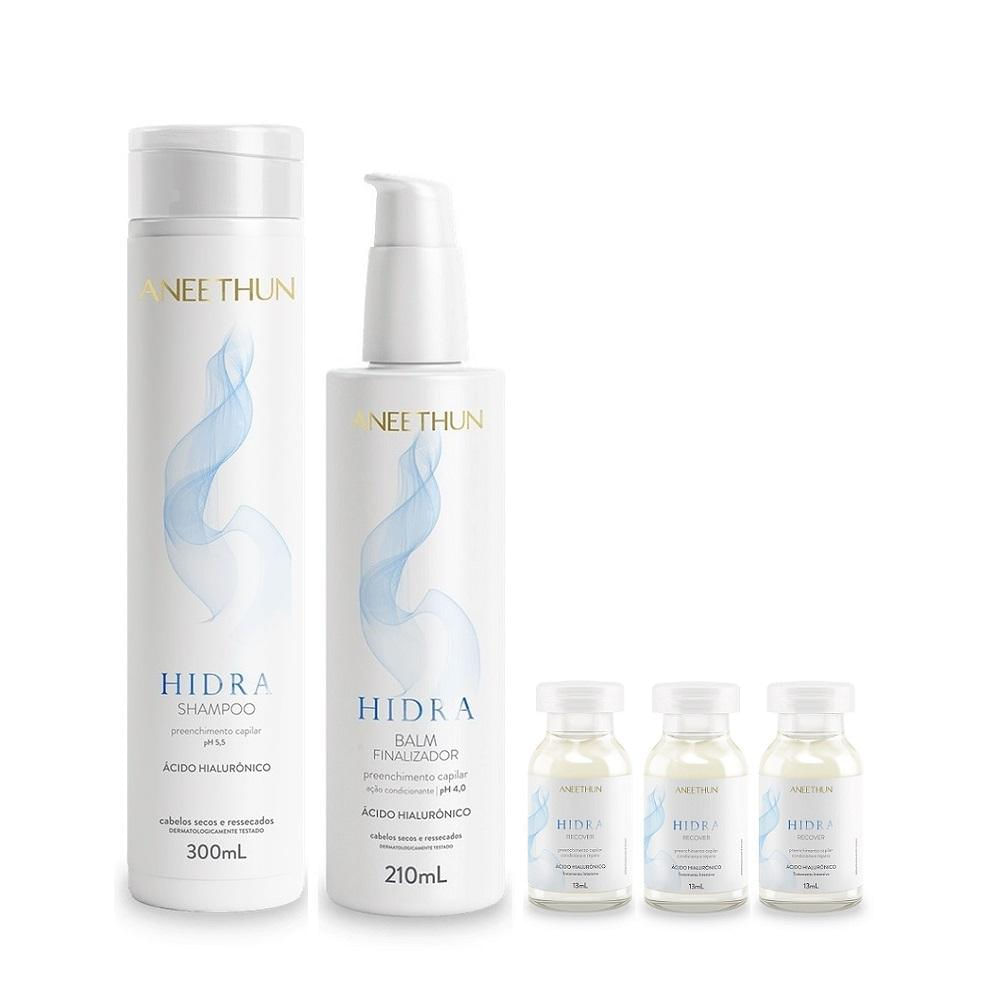 Kit Aneethun Hidra - Shampoo 300ml + Finalizador 210ml + Ampolas 13ml (3Unidades)