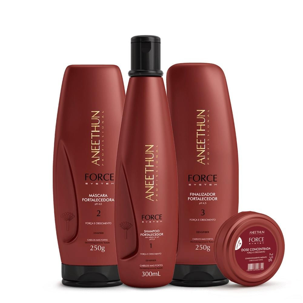 Kit Force System Shampoo Mascara Finalizador E Dose Aneethun