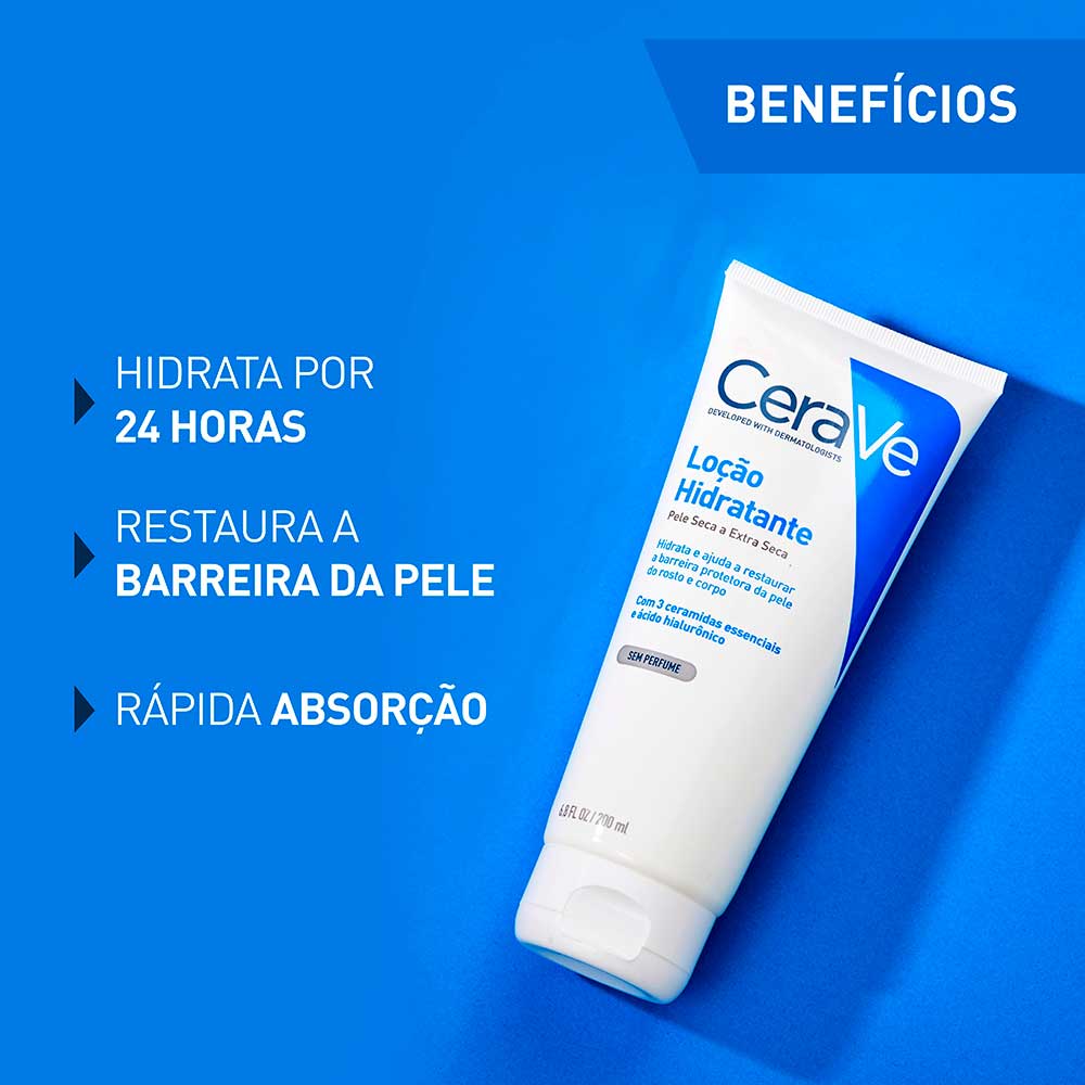 Loção Hidratante Corporal CeraVe para Pele Seca com Ácido Hialurônico e Ceramidas