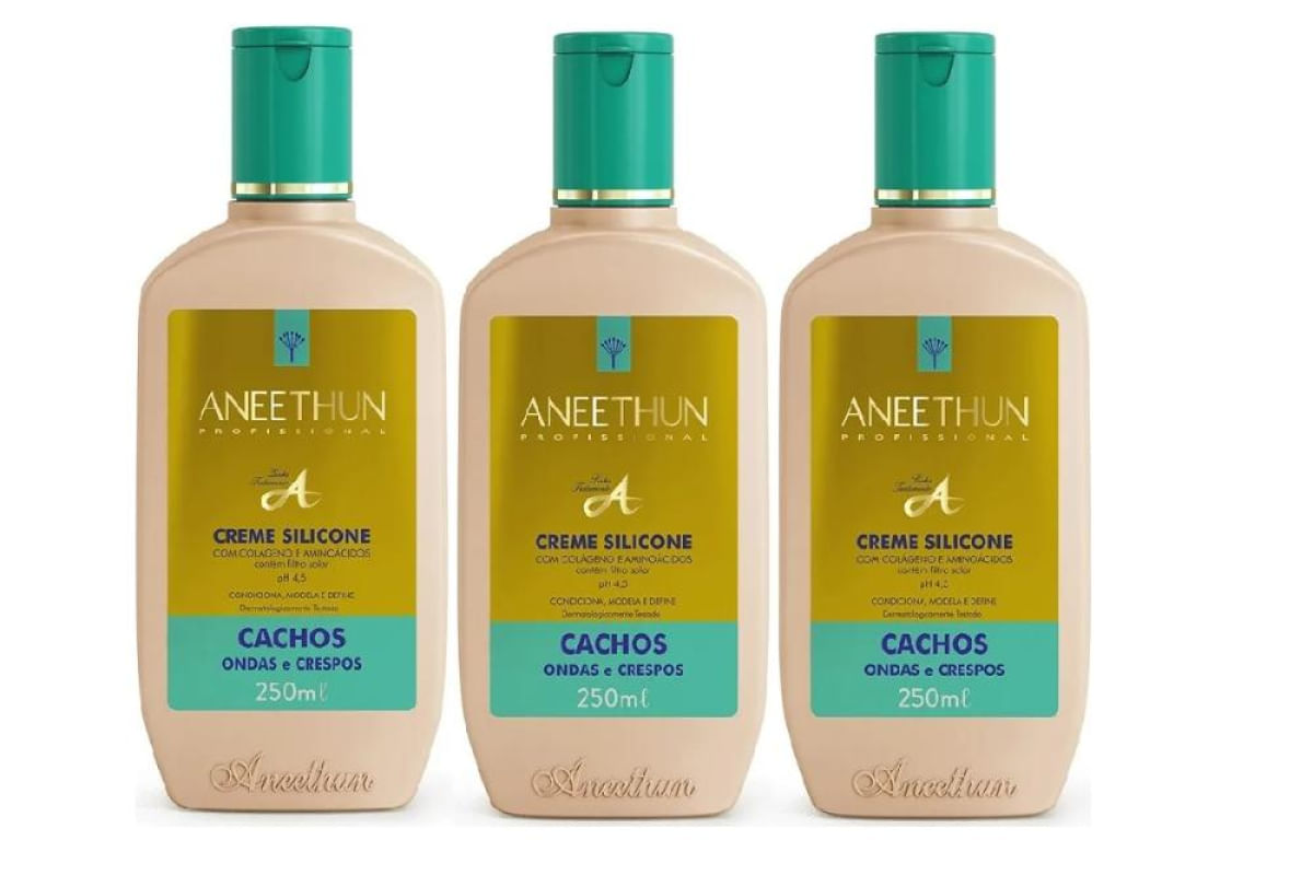 Aneethun Linha A - Kit Creme Silicone Cachos 250 ml (3 un)