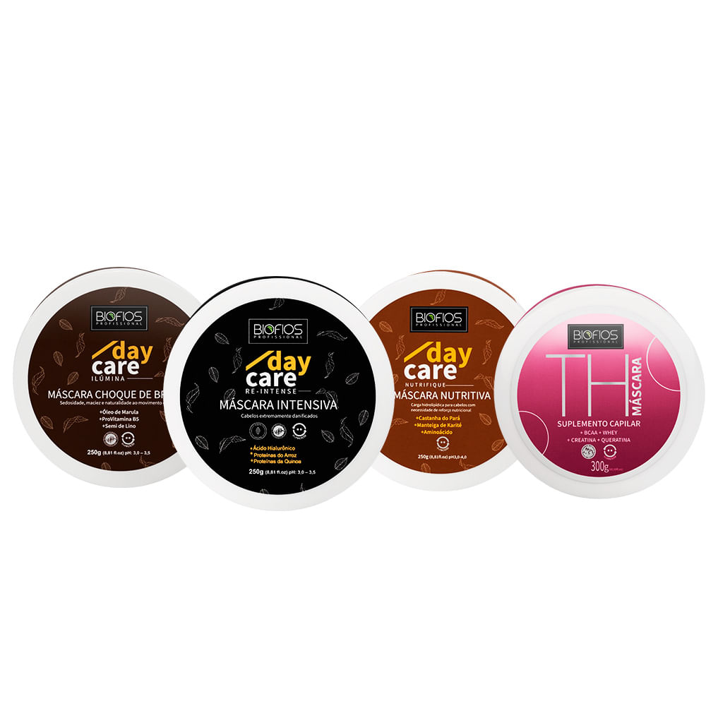 Kit Cronograma Capilar Biofios Crescimento e Força DayCare (4 Produtos)