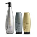 Aneethun Blond System - Shampoo Matizante 1L + Máscara Cinza 250g + Máscara Iluminadora 250g