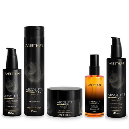 Kit-Aneethun-Absolute-Oil---Shampoo-300ml-+-Máscara-250g-+-Finalizador-210ml-+-Umectante-110ml-+-Óleo-55ml--1