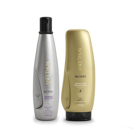 Kit-Aneethun-Blond-System---Shampoo-Matizante-300ml-+-Finalizador-Termoativado-250g--1