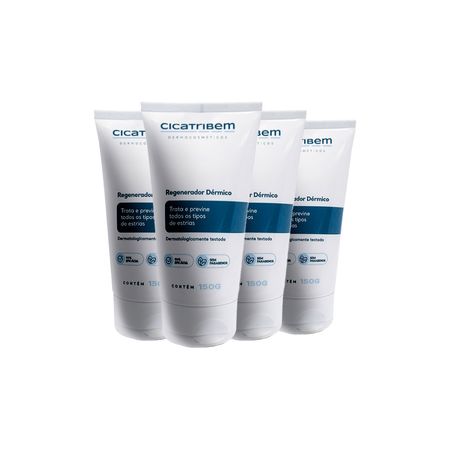 Kit-com-4-Cremes-para-Estrias-Regenerador-Dérmico-Cicatribem-150g---Creme-Hidratante-Antiestrias-150g--1