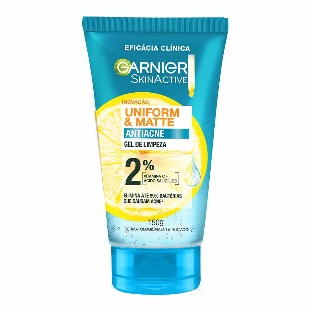 Gel de Limpeza Facial Garnier Skin Uniform & Matte Antiacne