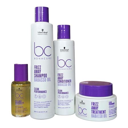 Kit-Schwarzkopf-BC-Clean-Performance-Frizz-Away---Shampoo-250ml-+-Condicionador-200ml-+-Máscara-200ml-+-Óleo-50ml--1