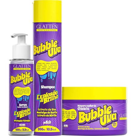 Glatten-Bubble-Uva---Kit-Capilar-de-Chiclete-Explosão-de-Brilho-Trio-(3-Produtos)--1