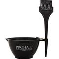 Prohall - Kit Tigela e Pincel Profissional Aplicação de Cremes Preto (2 Produtos)