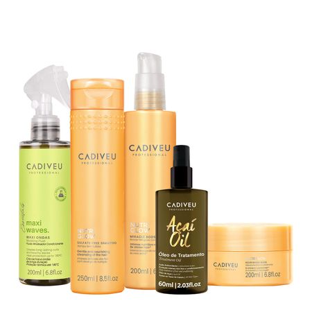 Kit-Cadiveu-Professional-Nutri-Glow-Shampoo-Máscara-Maxi-Ondas-Booster-Fluído-de-Tratamento-e-Açaí-Oil-60-(5-produtos)--1