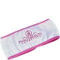 Phállebeauty - Faixa para Cabelo Atoalhada com Velcro Branca com Rosa