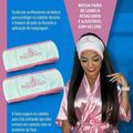 Phállebeauty - Faixa para Cabelo Atoalhada com Velcro Branca com Rosa