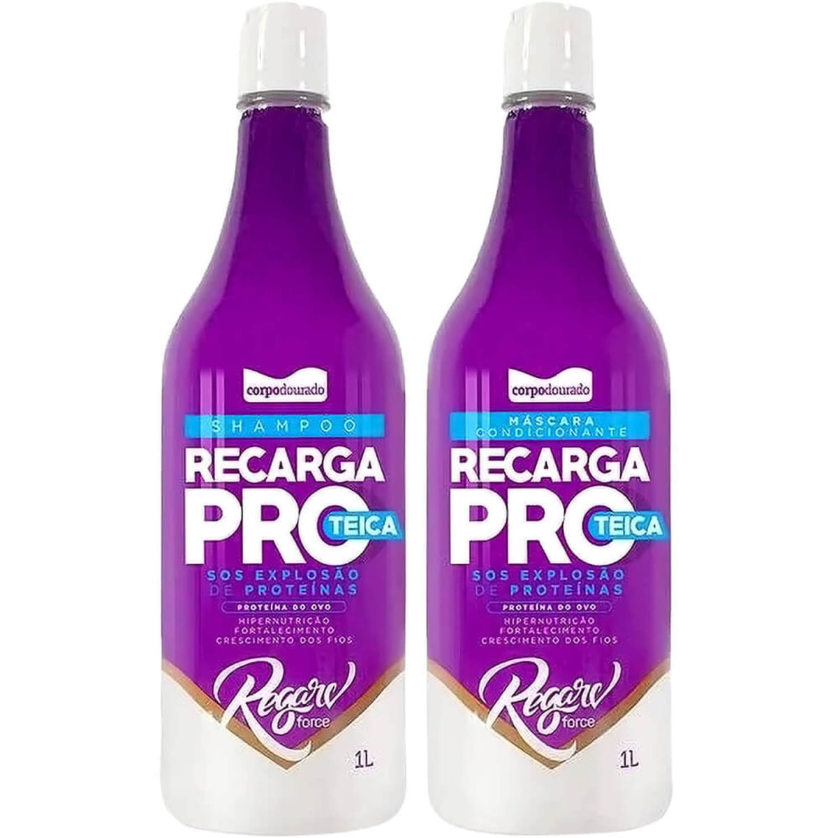 Corpo Dourado Regarv - Kit Recarga Proteica SOS Proteínas Litro Duo (2 Produtos)
