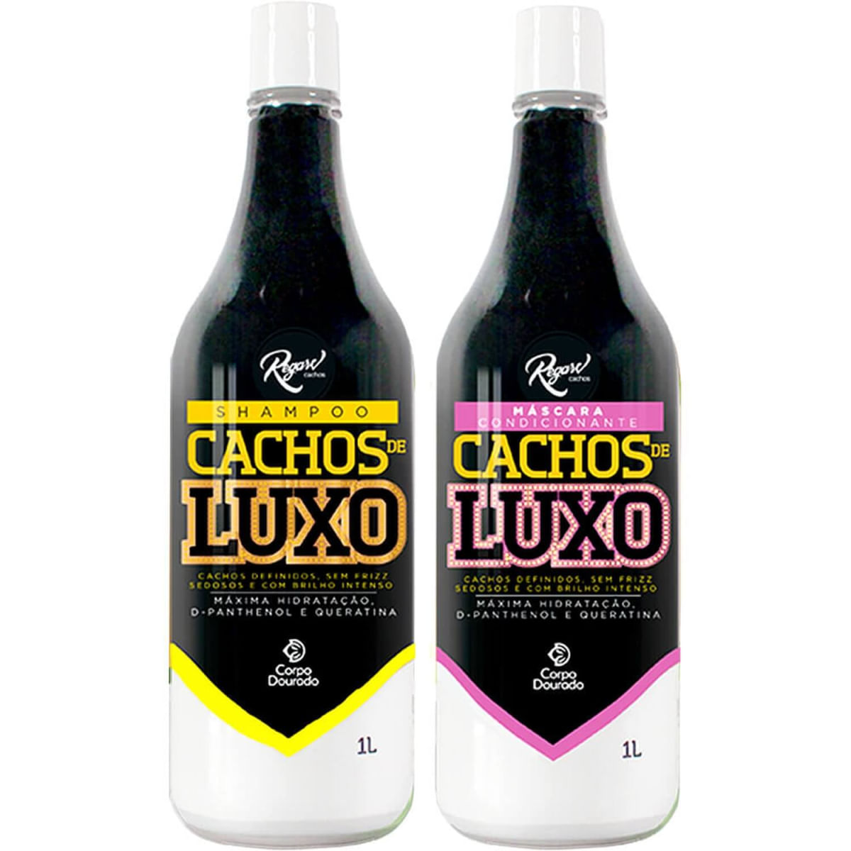 Corpo Dourado Regarv - Kit Cachos de Luxo Máxima Hidratação Litro Duo (2 Produtos)