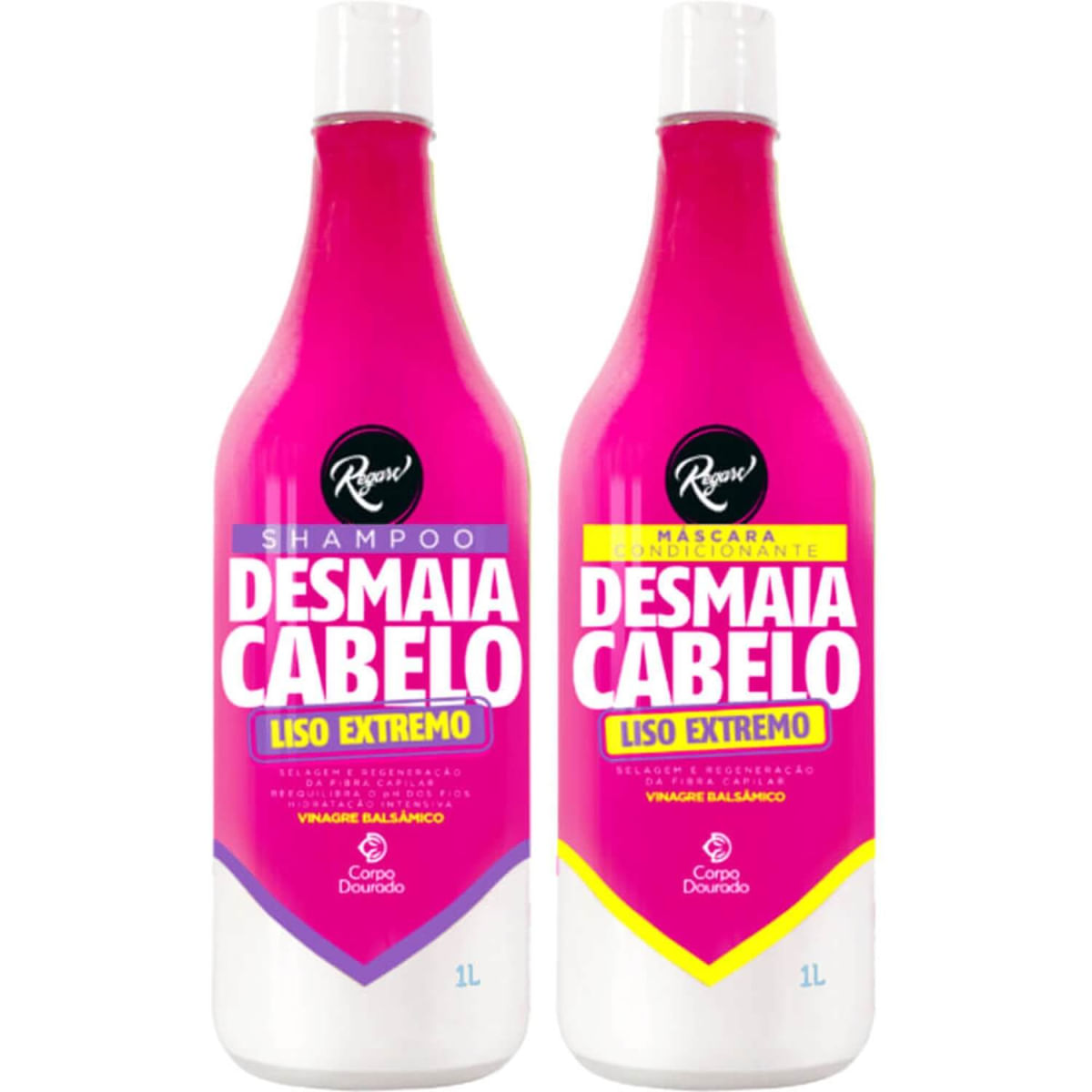 Corpo Dourado Regarv - Kit Desmaia Cabelos Liso Extremo Litro Duo (2 Produtos)