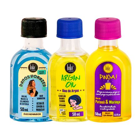 Kit-Lola-From-Rio---Óleo-Danos-Vorazes-50-ml-+-Leave-In-Argan-Oil--50-ml-+-Óleo-Pinga!-Patauá-&-Moringa-50-ml--2