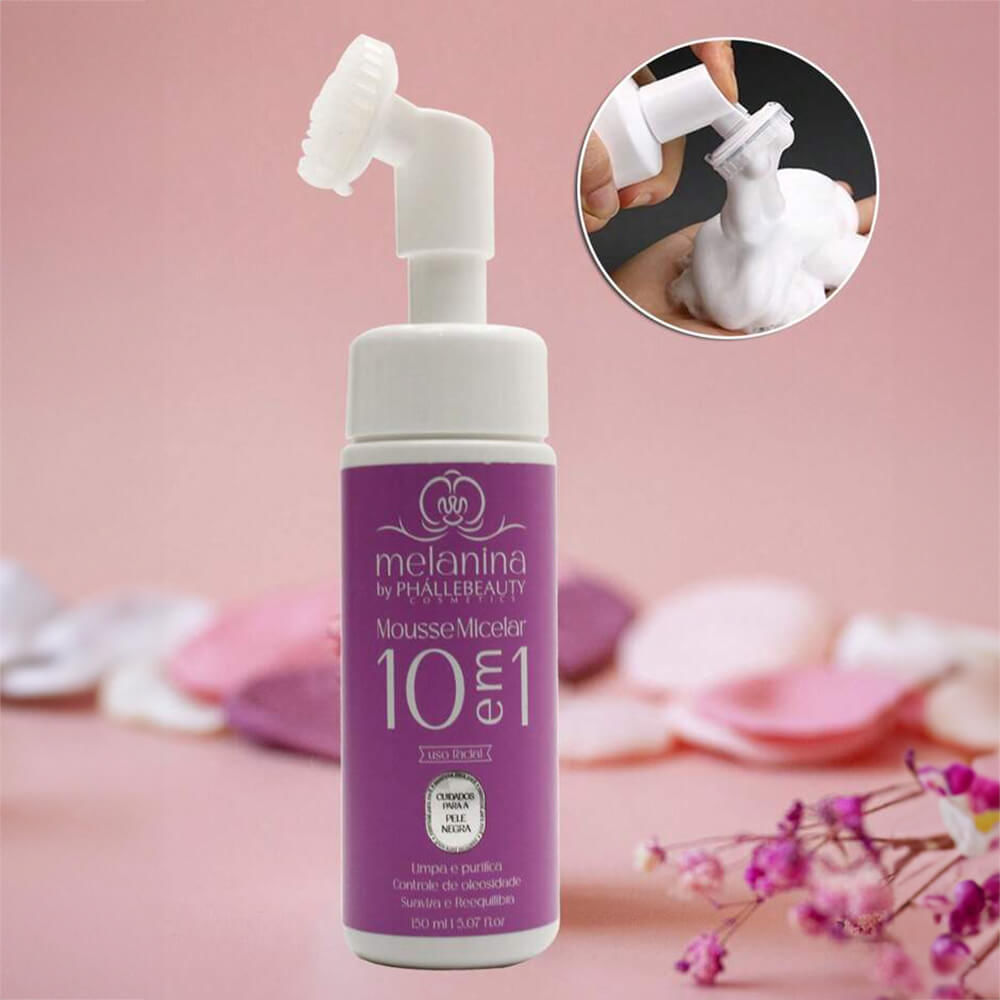 Phállebeauty Melanina - Mousse Micelar Facial 10 em 1 Pele Negra