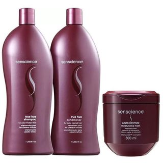 Kit Senscience True Hue Shampoo 1 Litro e Condicionador 1 Litro + Inner Restore Máscara 500gr