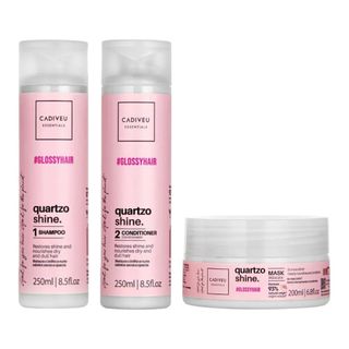 Cadiveu Kit Essentials Quartzo Shine Shampoo 250ml + Condicionador 250ml + Máscara 200ml