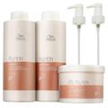 Wella Professionals Fusion Shampoo 1L + Condicionador 1L + Máscara 500ml + Válvulas Pump